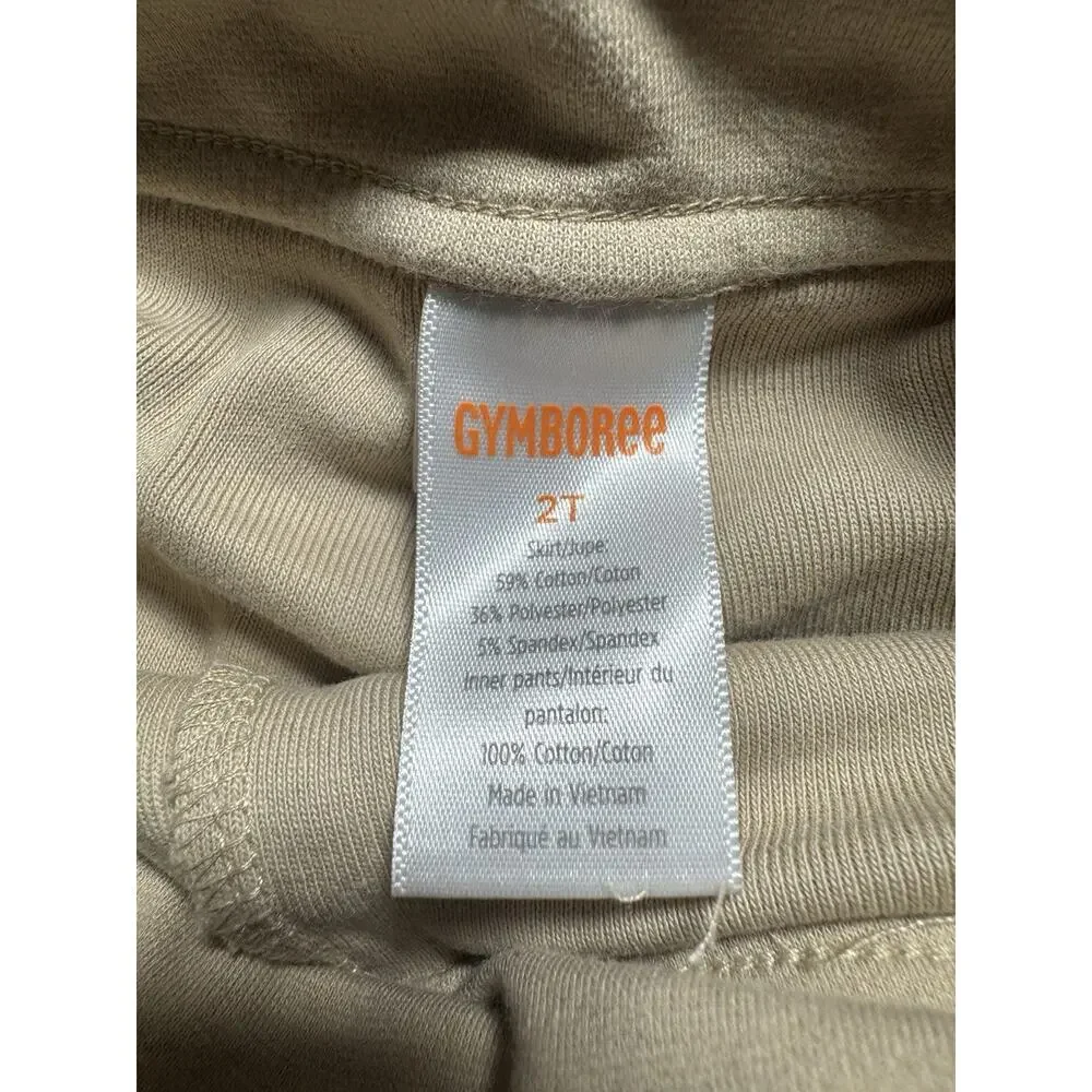 Gymboree Toddler Girls Skort Skirt Shorts Khaki Bow Size 2T Stretch Uniform